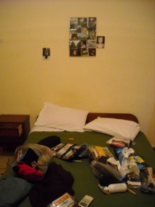 bunch of clothes on my bed in olympia greece