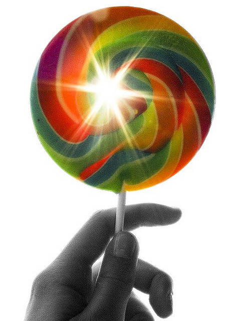 lollipop in hands