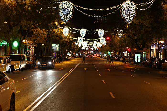 Street lights on Calle de Goya